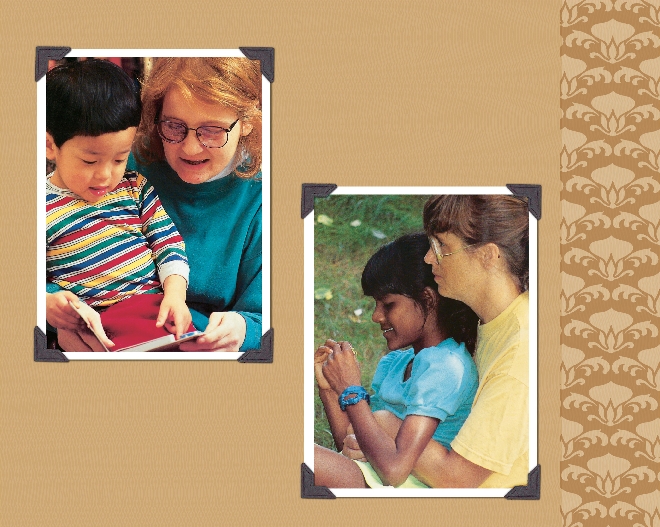 two photographs of a mother and child in each