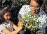 photograph of a father and a daughter planting a shrub