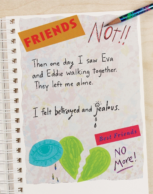 illustration of a diary entry about Eddie and Eva in the scrapbook