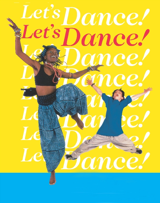 photo of a girl and boy dancing in front of a Lets' Dance sign