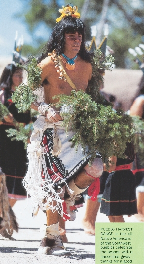 photograph of Native American young man dancing in traditional costume