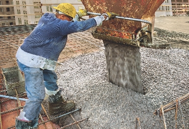 People use water when they mix concrete.