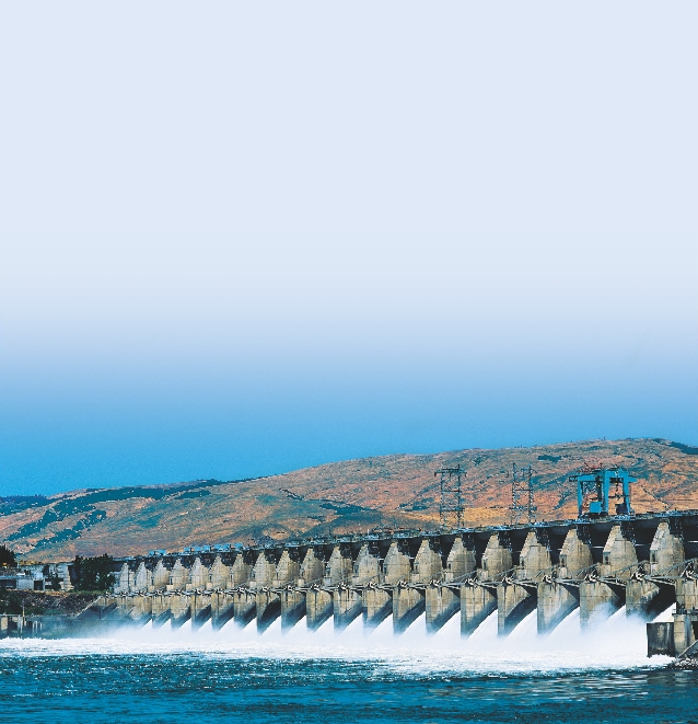 The Dalles Dam makes electricity.