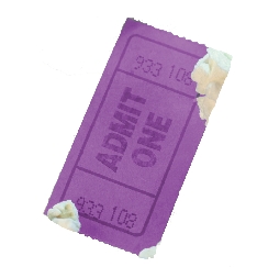 Photograph of a movie ticket stub