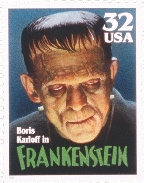 This stamp of Frankenstein’s monster is one in a series that honors classic movie monsters.