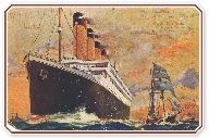 A 1912 postcard shows Titanic’s great size.