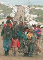 Many Kurdish people were forced to leave their homes in Iraq.