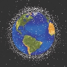 This computer-made image shows all the junk being tracked around Earth.
