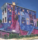 Murals decorate buildings in Philadelphia.