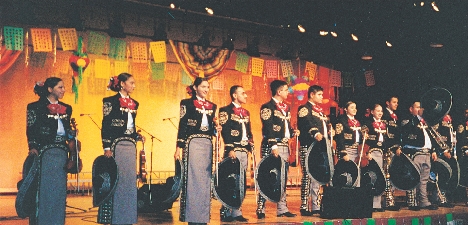 High school group Mariachi Nuevo Santander from Roma, Texas, performs in Atlanta, Georgia.