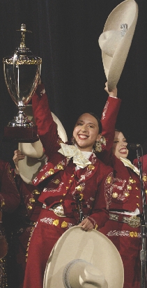 Valerie Vargas and her group Mariachi Las Altenas win a competition in Houston, Texas.